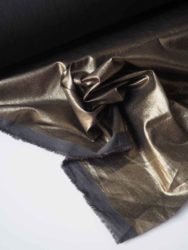 Bronze Foiled Olive Cotton