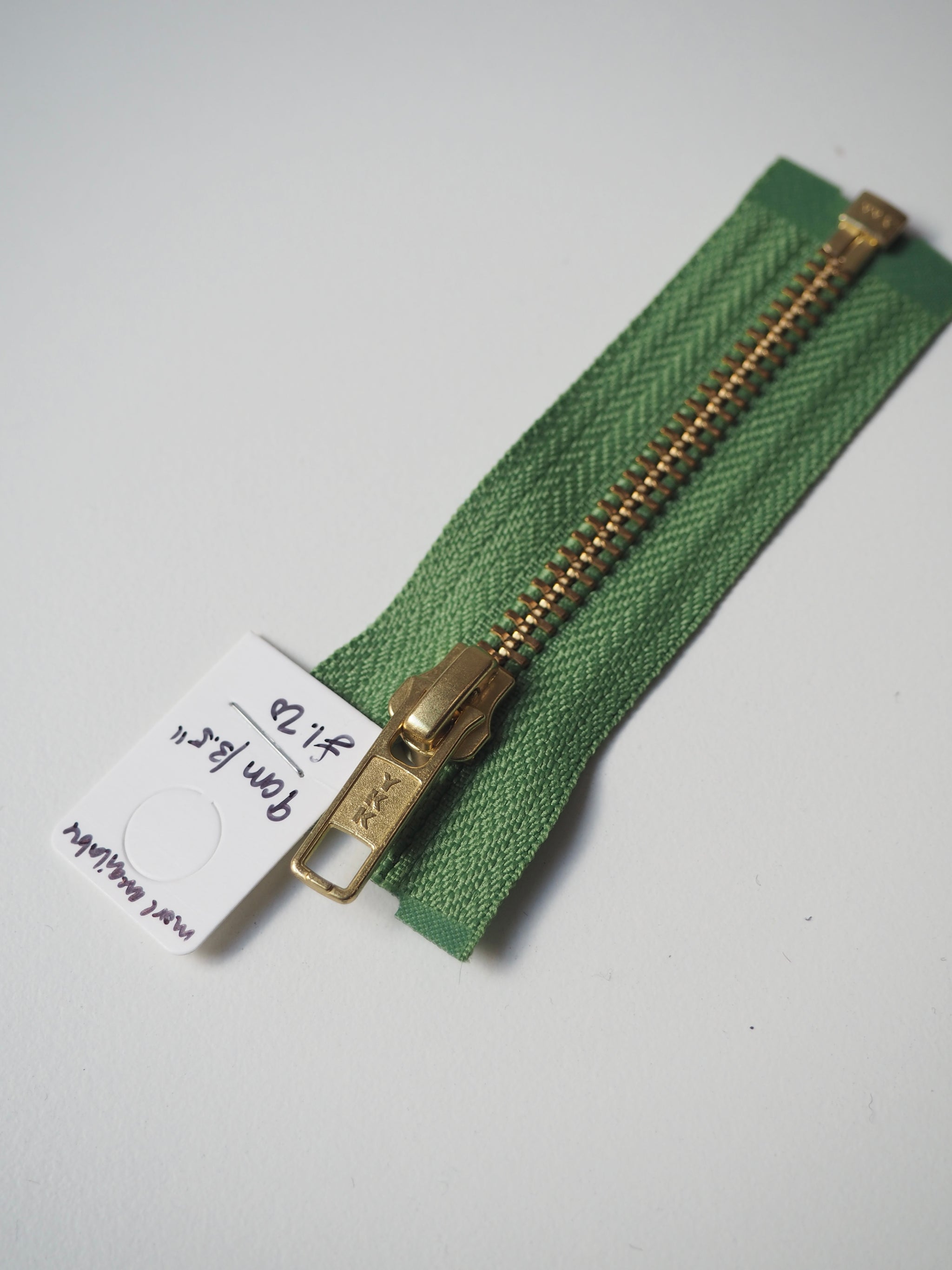 YKK Apple Green & Gold Metal Open-Ended Zips 9cm – The New Craft House