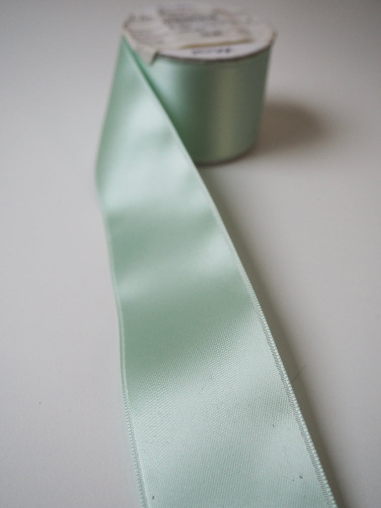 Pale Sage Double Faced Satin Ribbon 40mm