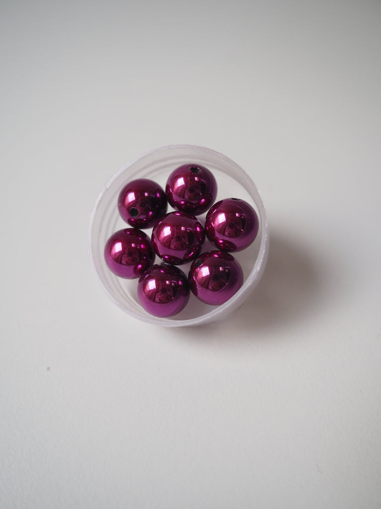 Metallic Pink Beads 12mm