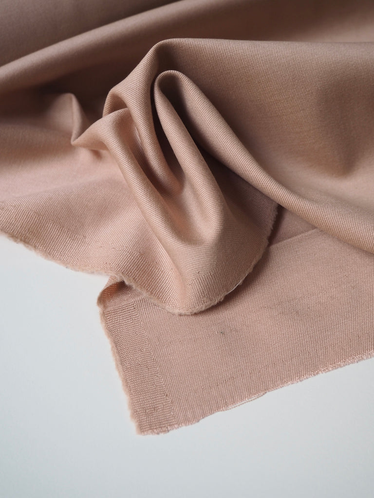 Light Salmon Stretch Wool + Tencel Twill