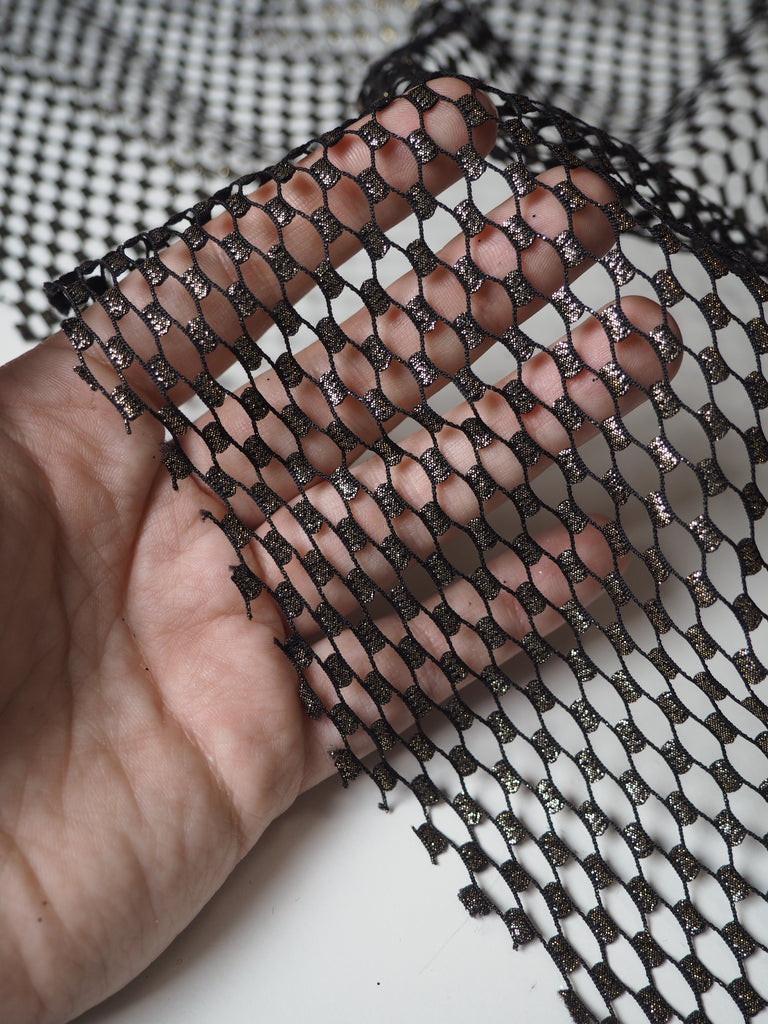 Black + Gold Metallic Fishnet