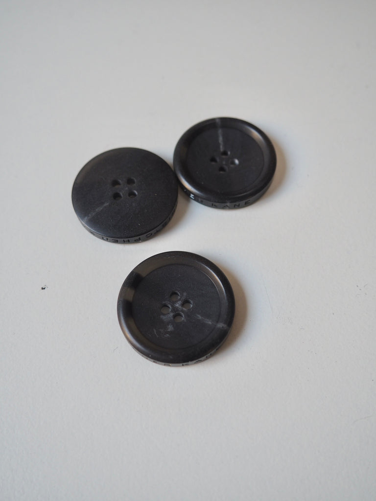 Branded Dark Faux Horn Buttons 26mm