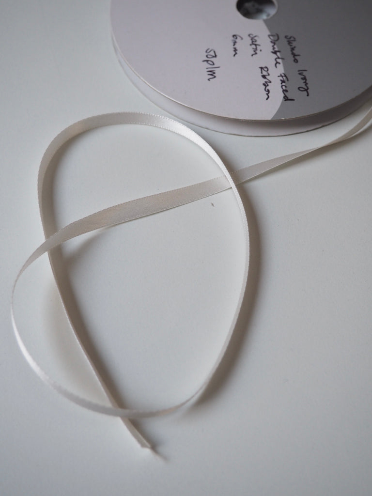 Shindo Ivory Double Satin Ribbon 6mm