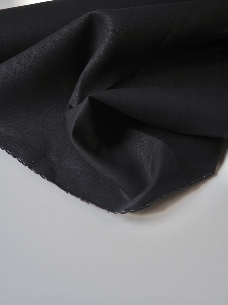 Black Structured Irish Linen