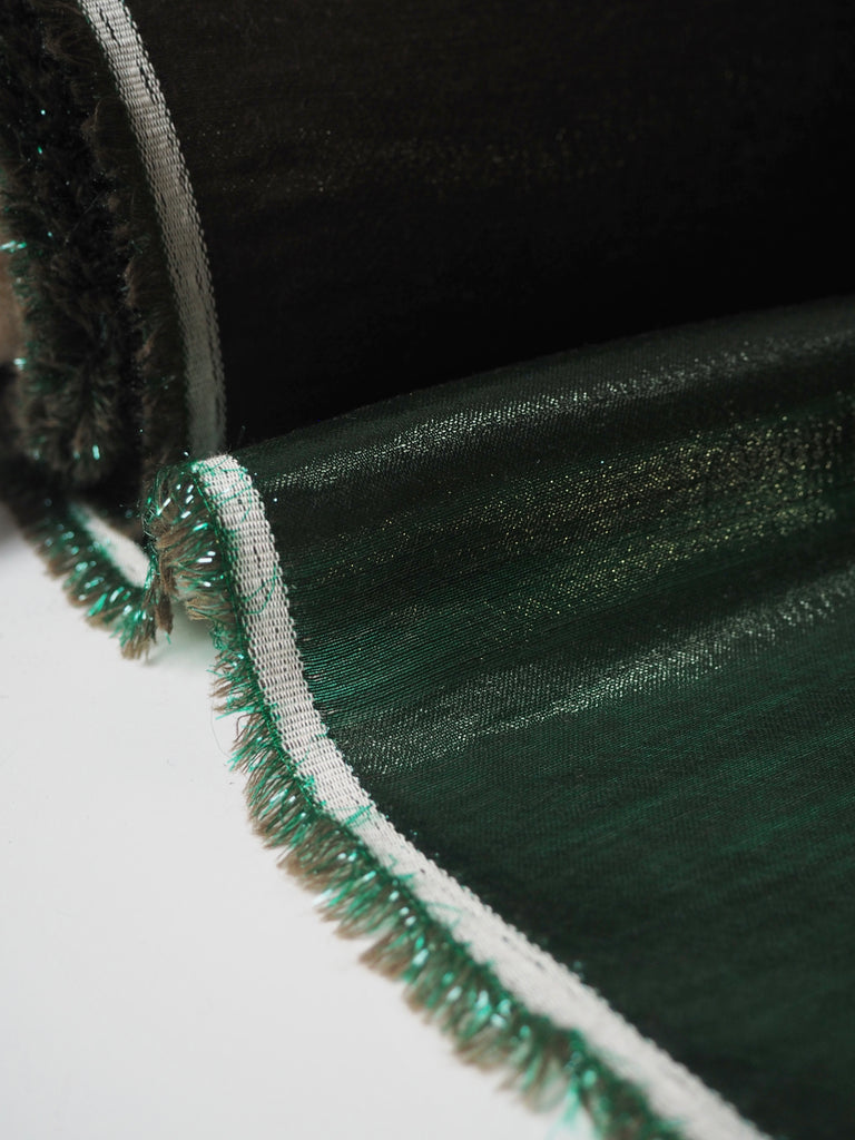 Emerald Metallic Wool/Silk Lamé
