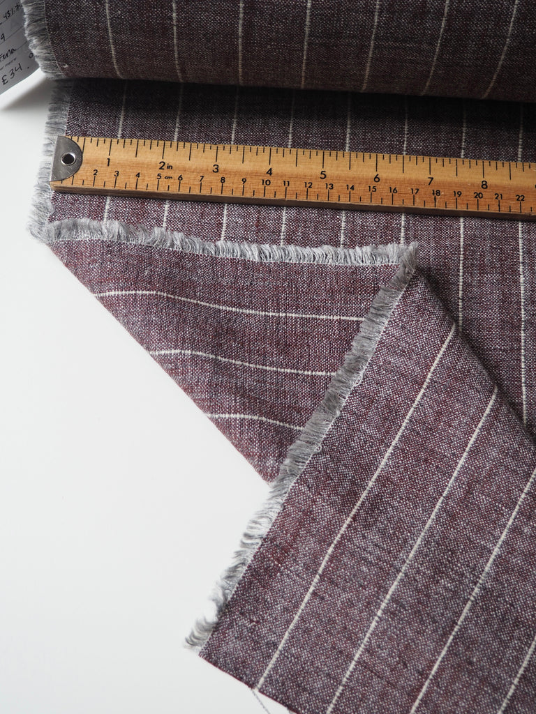 Maroon Stripe Silk/Linen