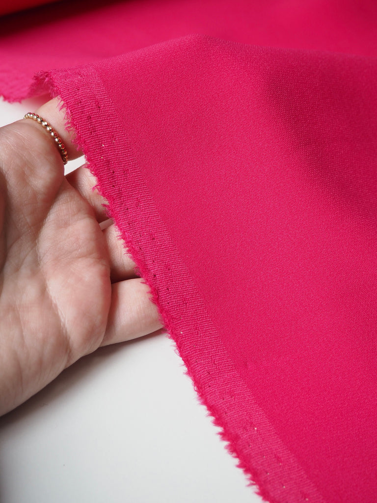 Hot Pink Viscose/Acetate Crepe-Backed Satin