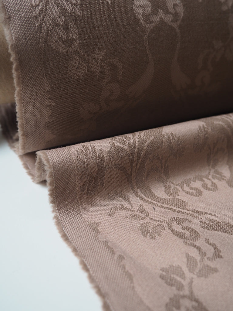 Latte Damask Wool + Cotton Jacquard