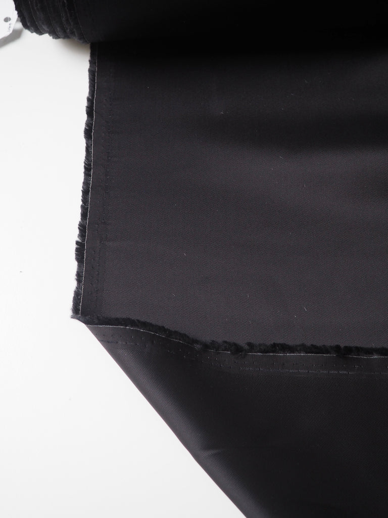 Black Heavy Viscose Satin Twill