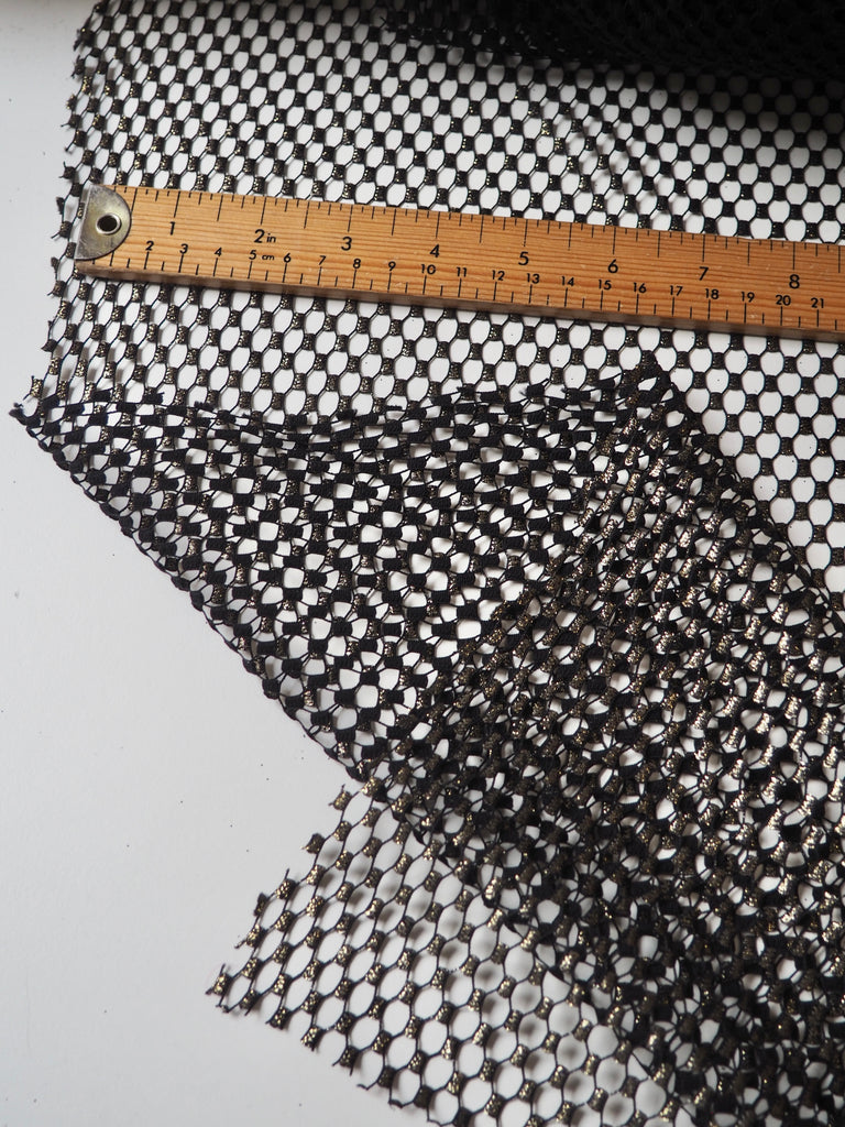 Black + Gold Metallic Fishnet