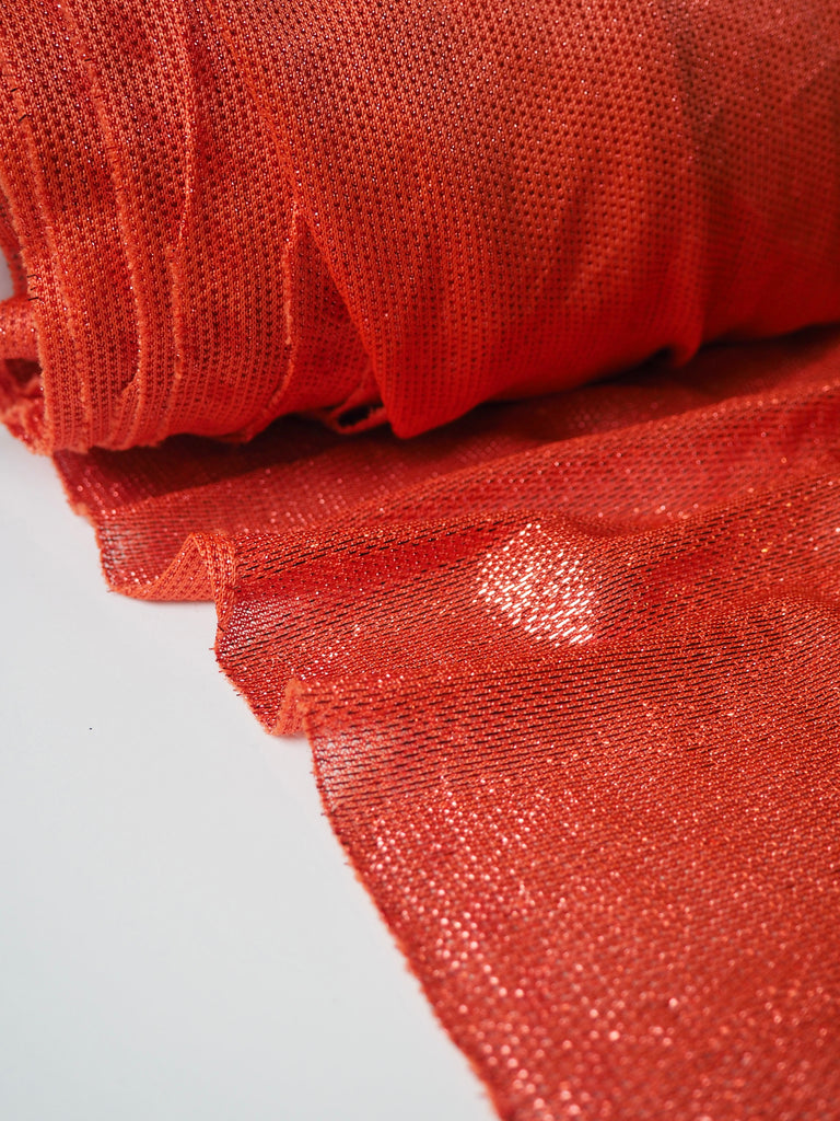 Orange Metallic Mesh Jersey