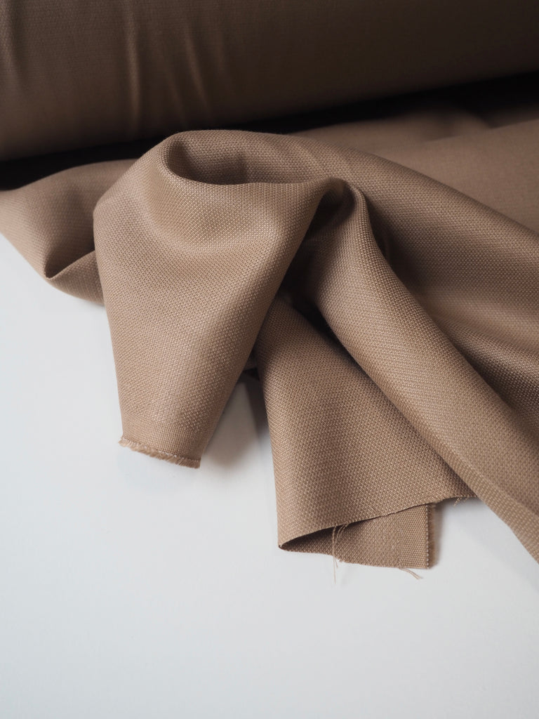 Tan Textured Sateen Tencel