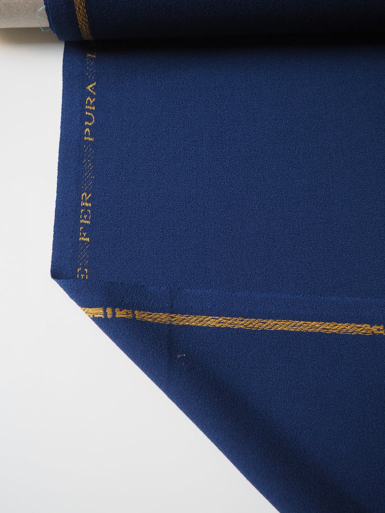 Deep Blue Wool Crepe
