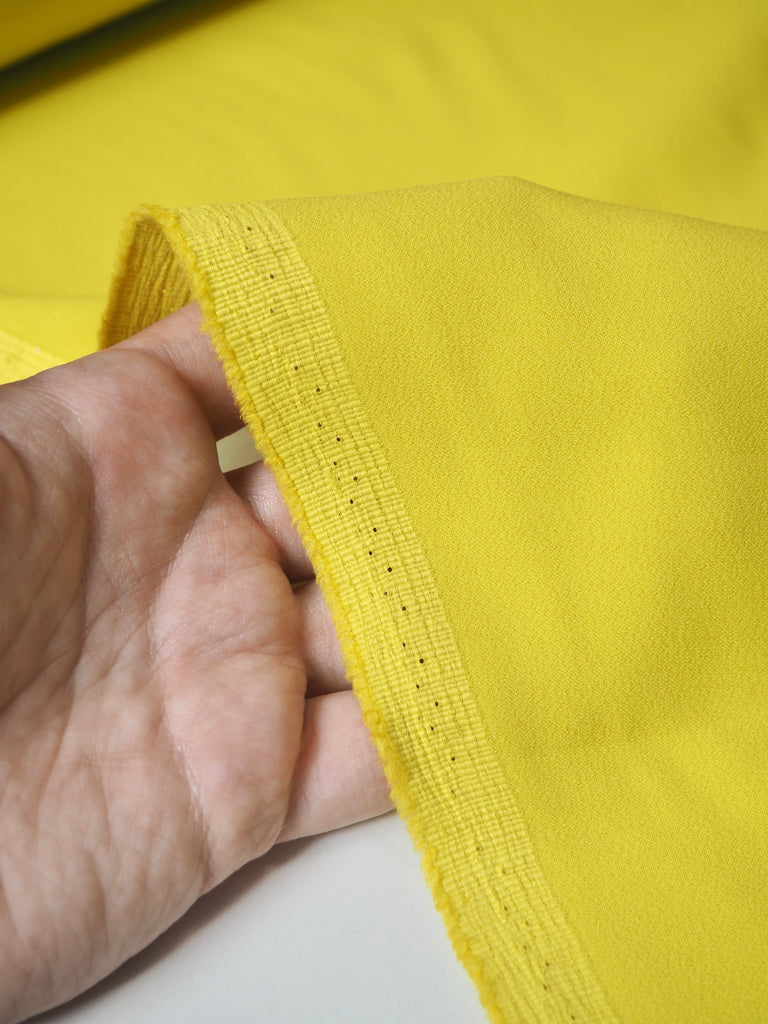 Canary Yellow Stretch Viscose/Acetate Crepe-Backed Satin