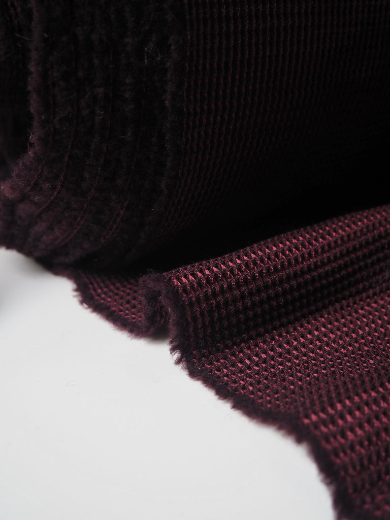 Merlot Wool/Silk Honeycomb Jacquard