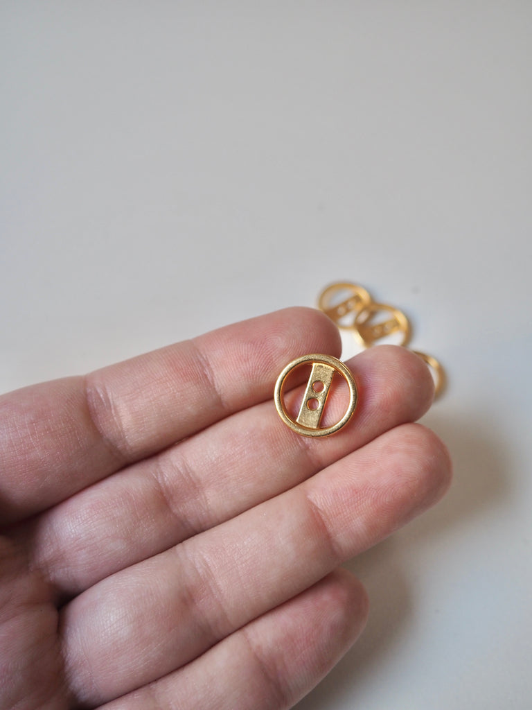 Gold Ring Buttons 15mm/24L