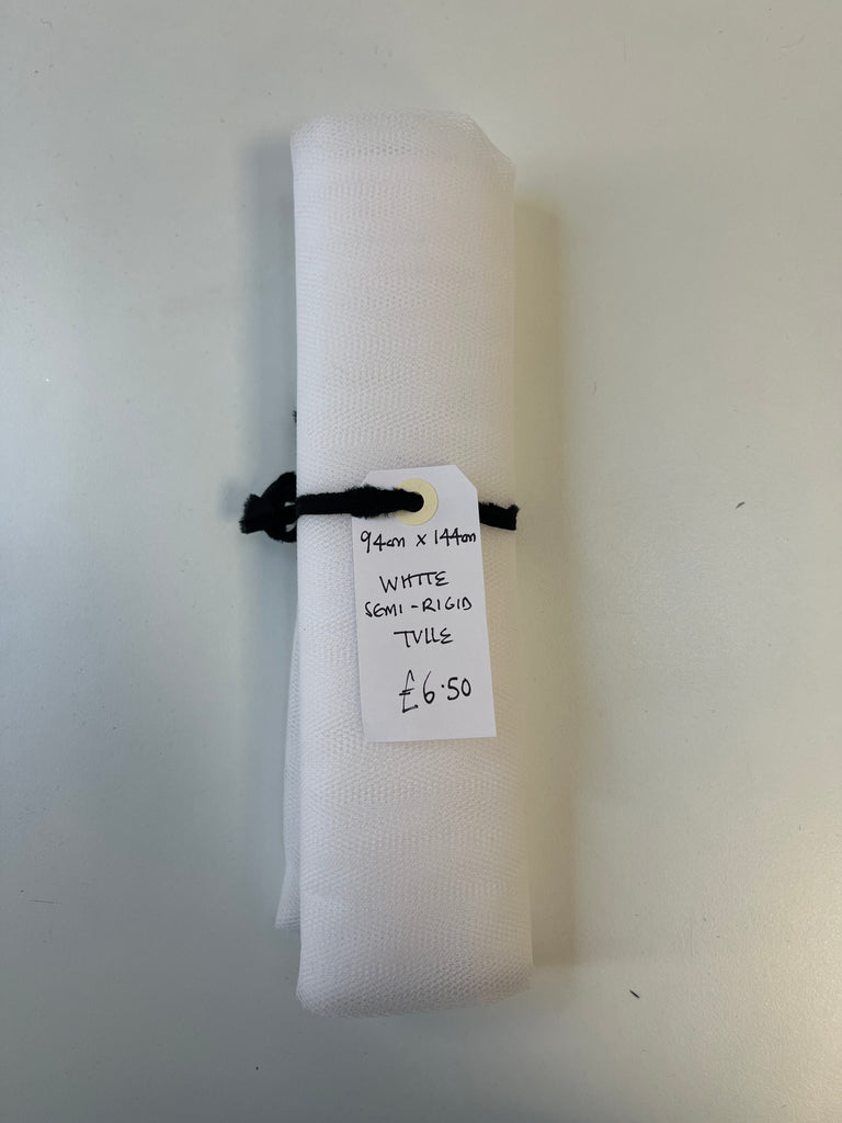 White Semi-Rigid Tulle Remnant