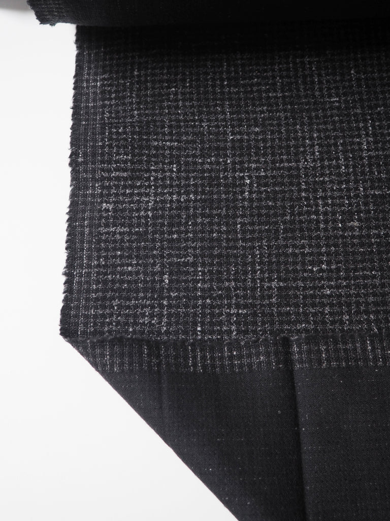 Black Marl Check Wool