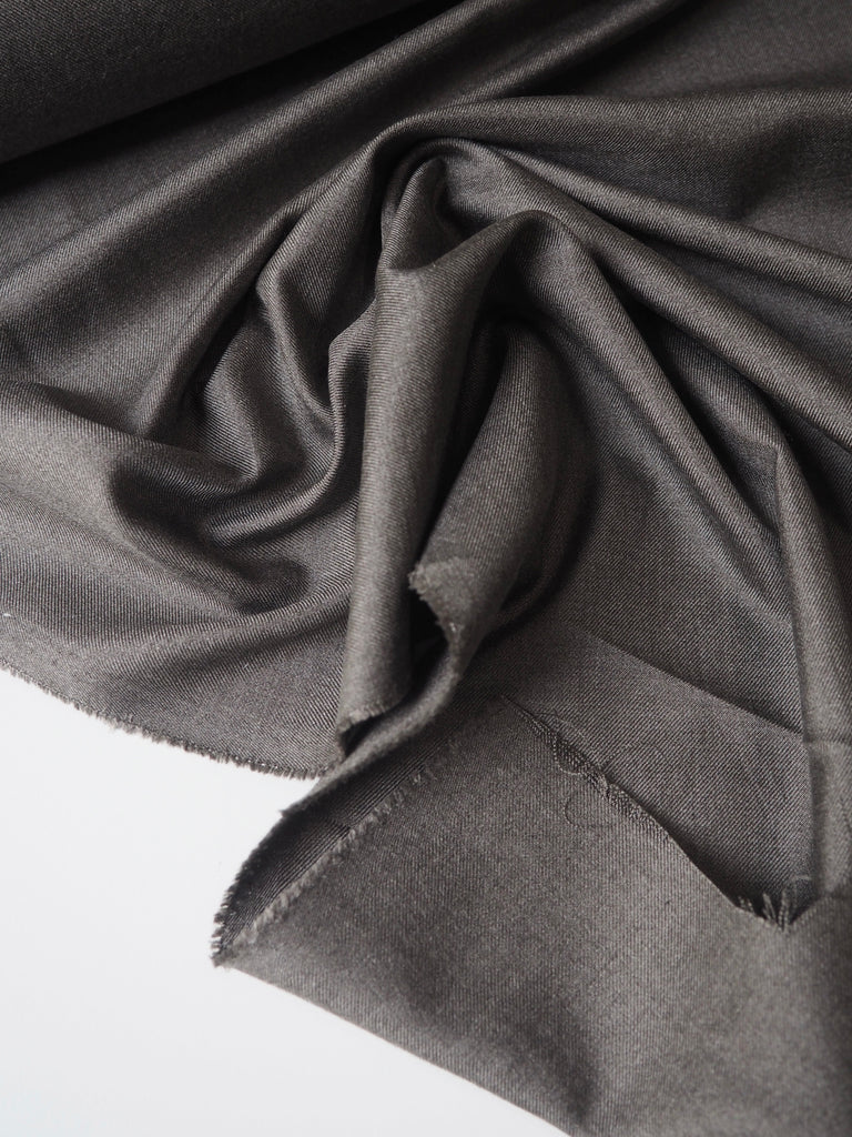 Mushroom Wool/Silk Flannel Twill