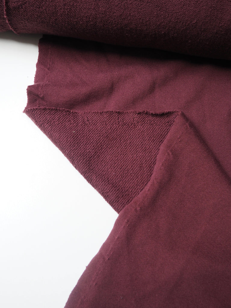 Burgundy Cotton Loopback Jersey