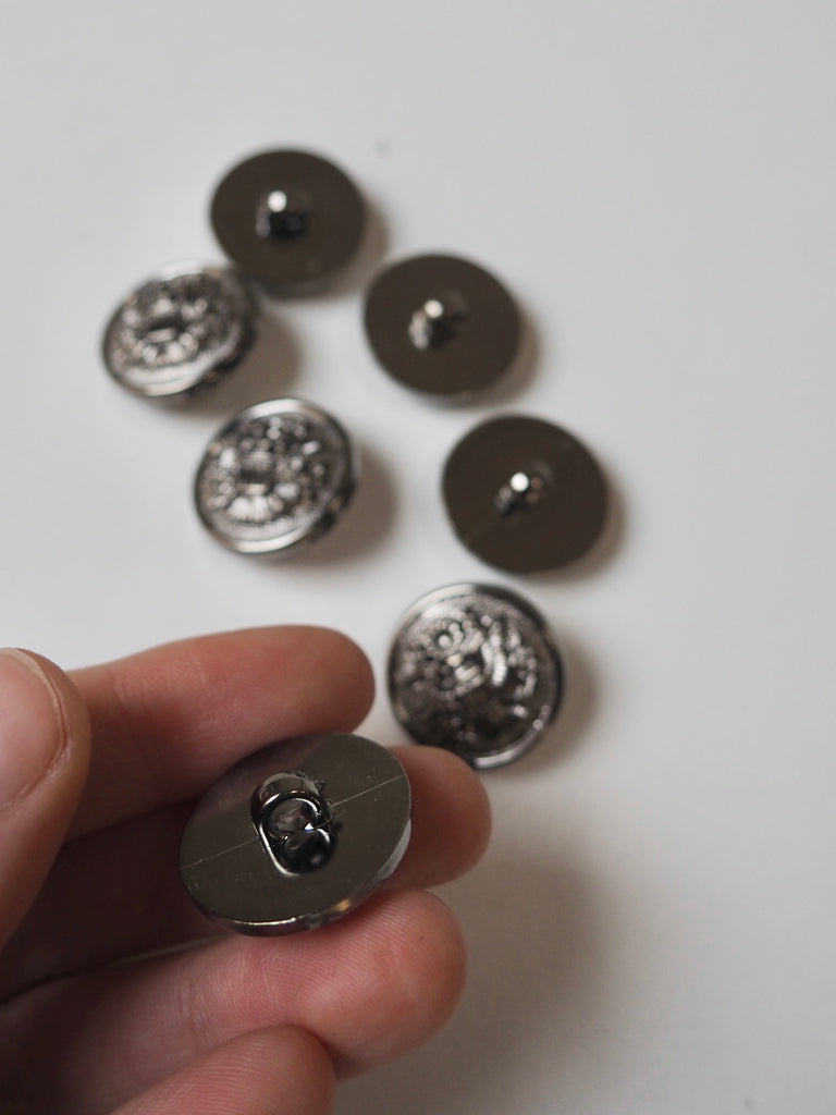 Gunmetal Military Plastic Shank Buttons 21mm/34L