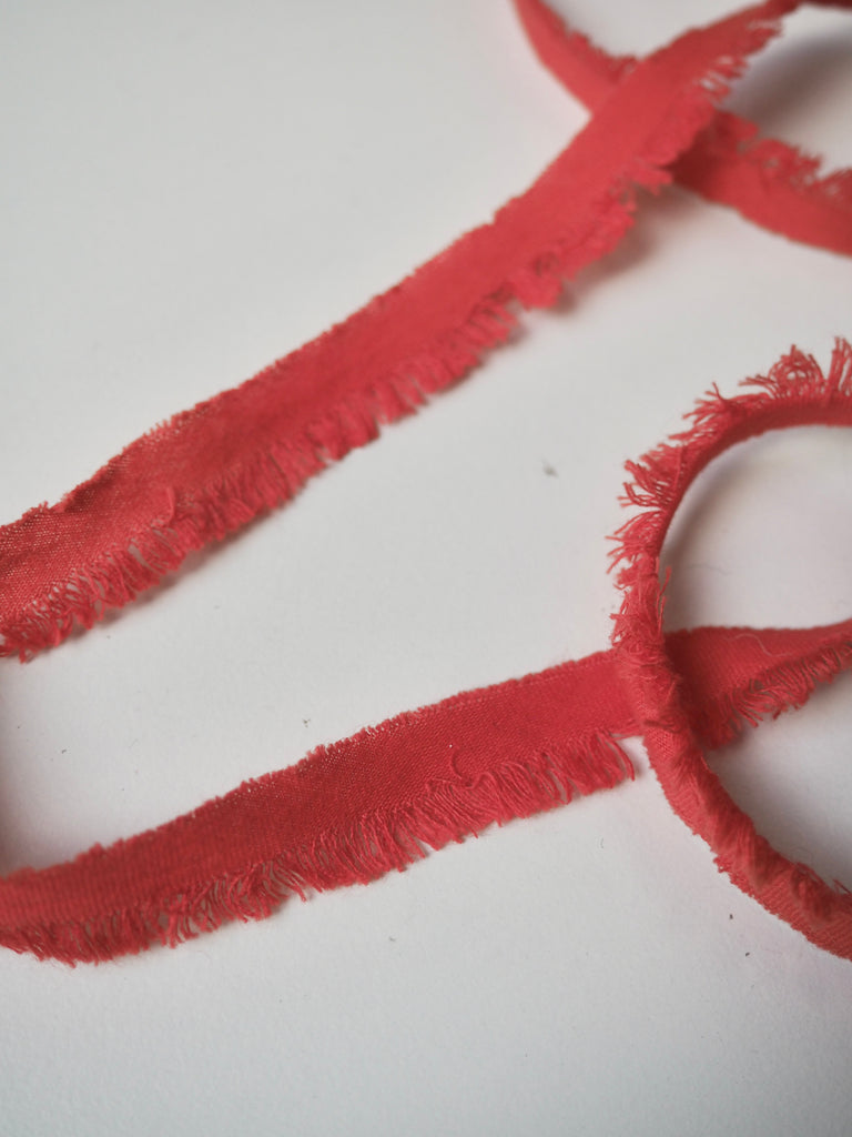 Coral Red Fringe Trim 15mm