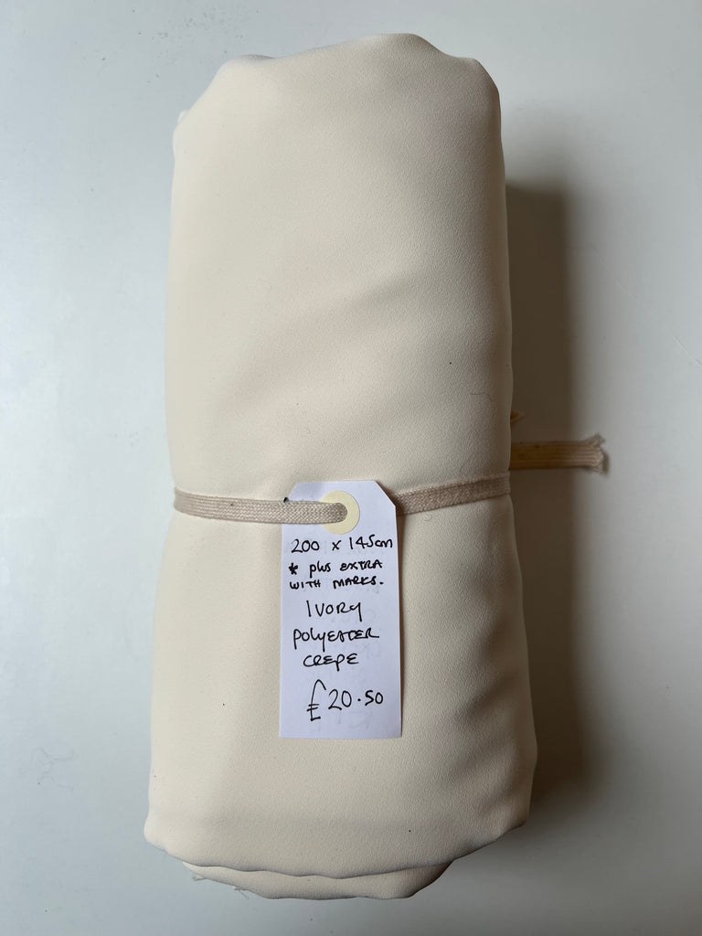 Ivory Polyester Crepe Remnant