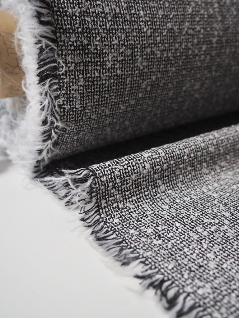 Black + White Cotton Blend Bouclé