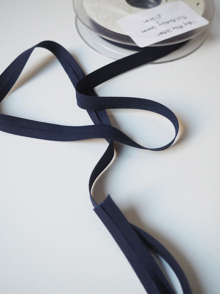 Navy Poly-Cotton Bias Binding 6mm