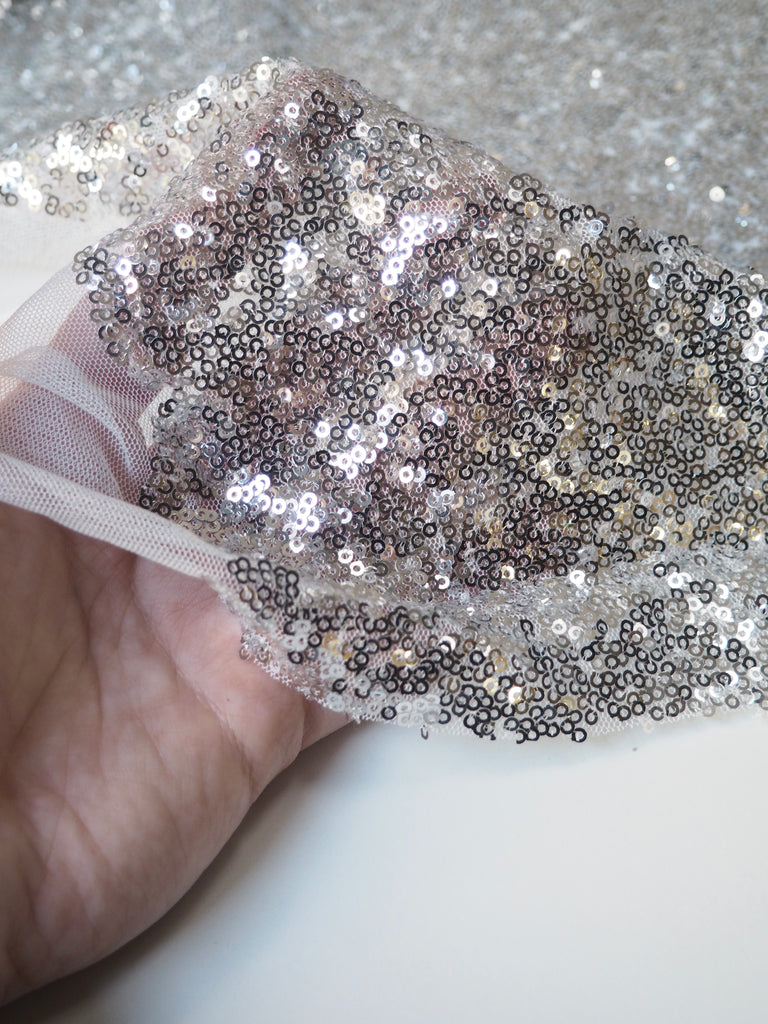 Silver Sequin Tulle