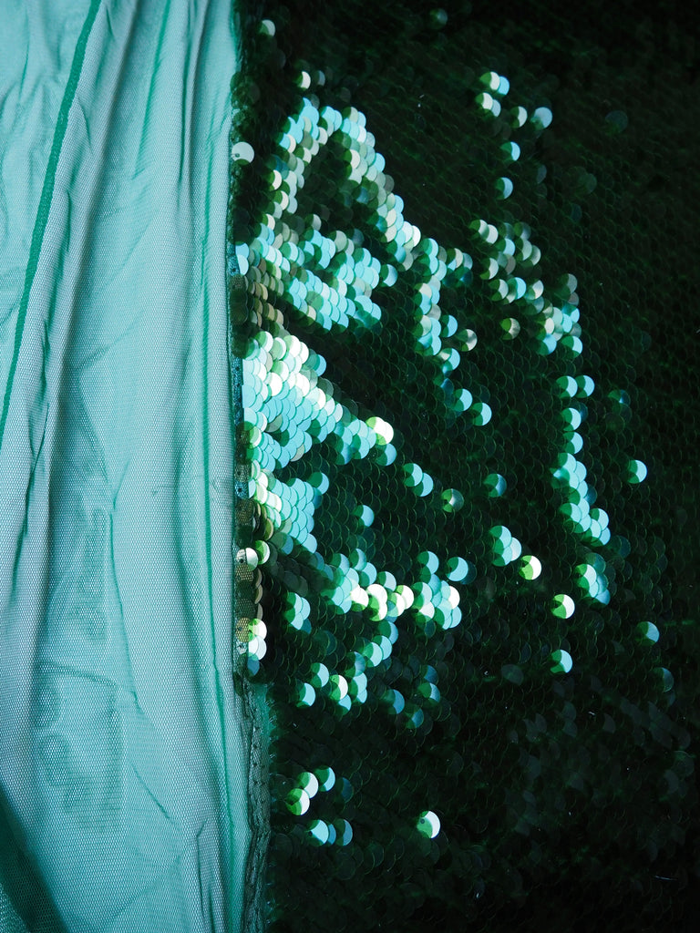 Green Circle Sequin Tulle