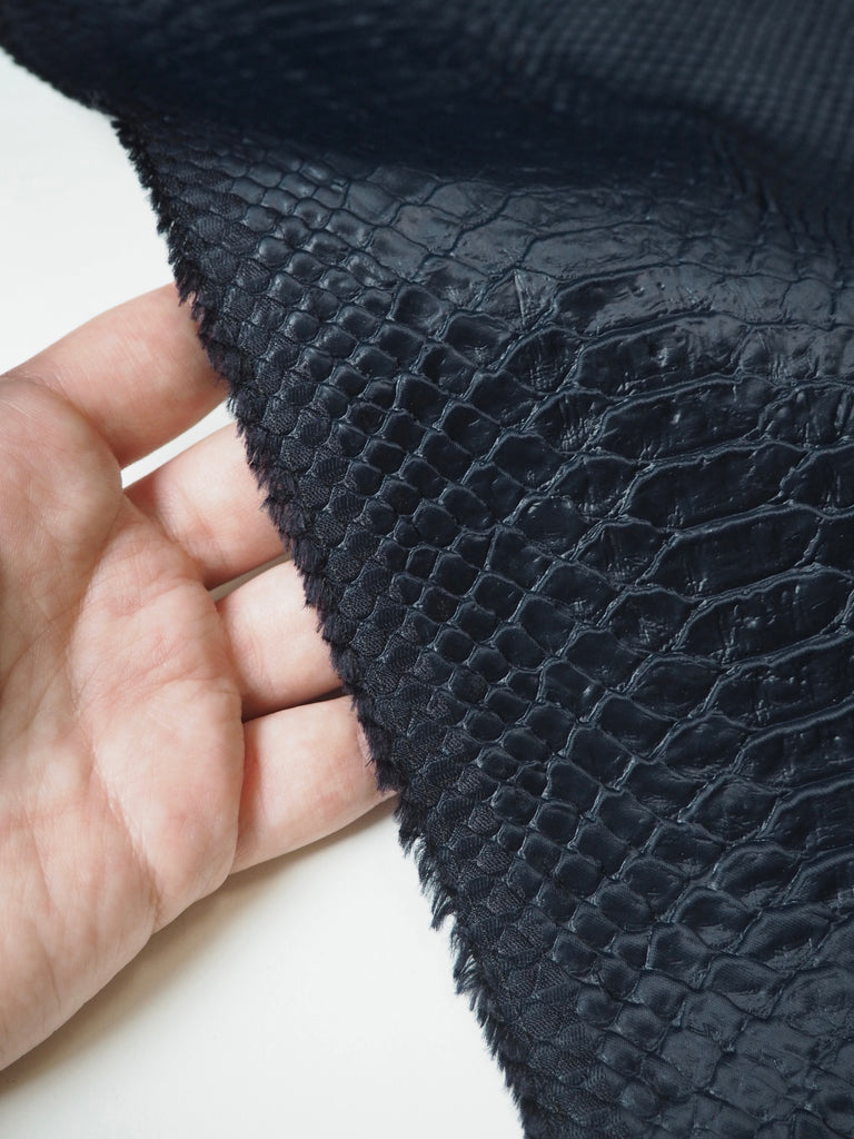 Midnight Python Embossed Viscose/Acetate