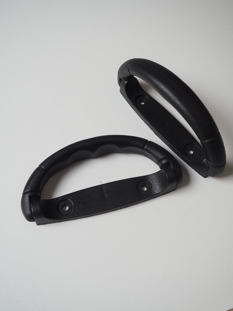 Black Round Plastic Bag Handles 11.5cm