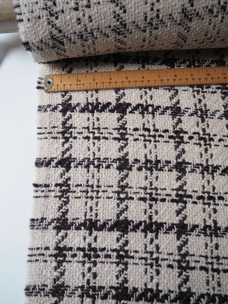 Brown + Biscuit Check Tweed Wool Coating