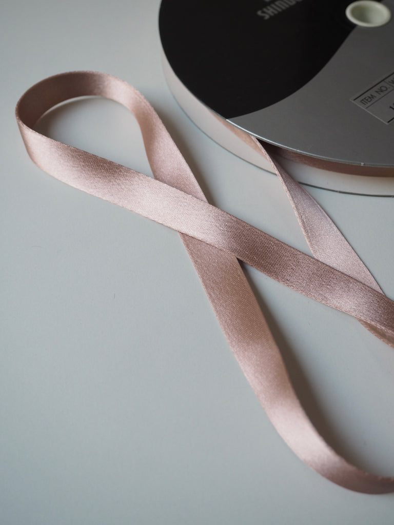 Shindo Apricot Thick Double-Faced Satin Ribbon 15mm