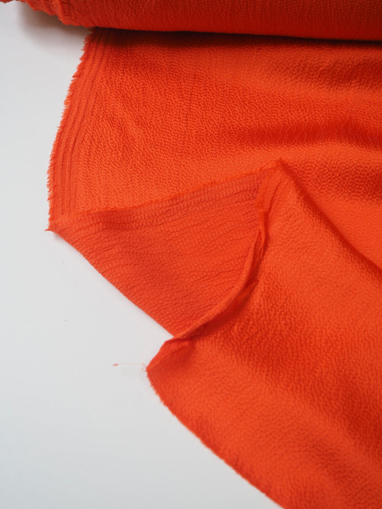 Orange Hammered Silk Satin