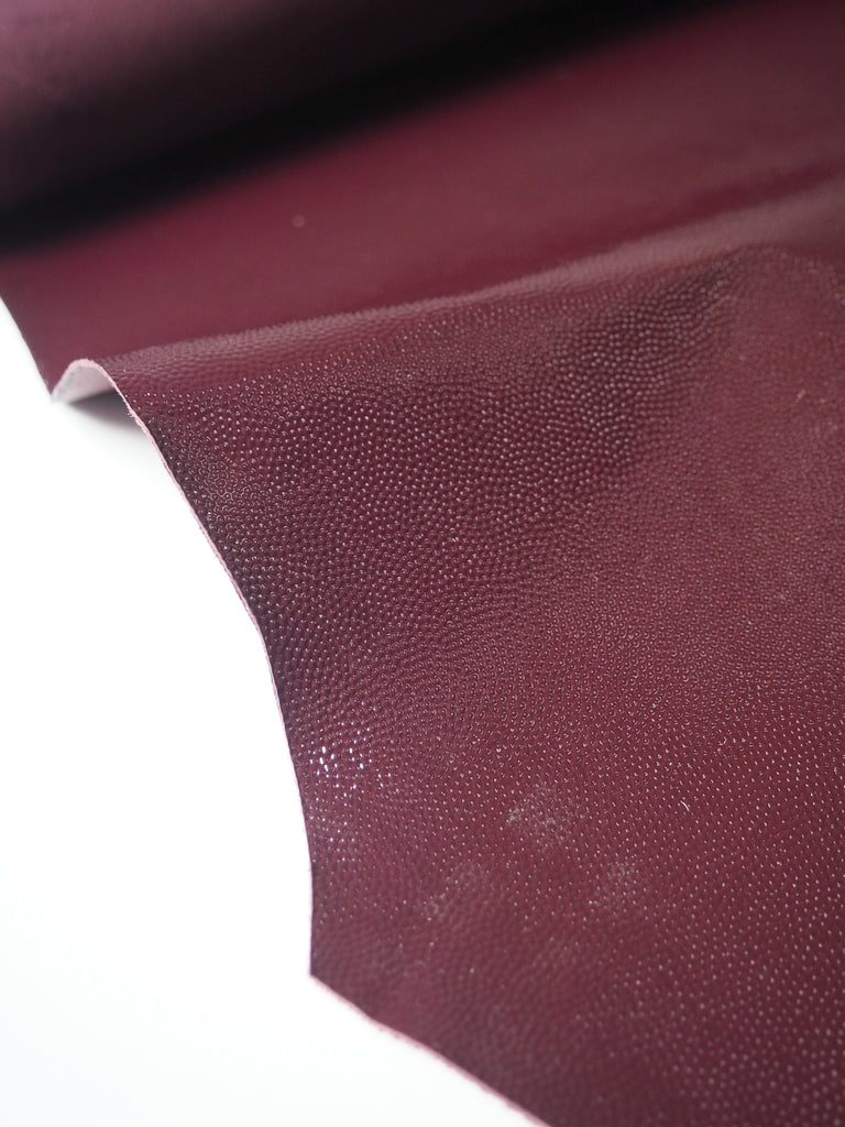 Deep Merlot Embossed Shiny Calfskin