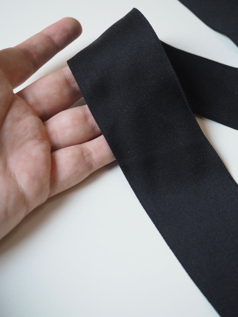 Black Silk Matte Satin Ribbon 50mm