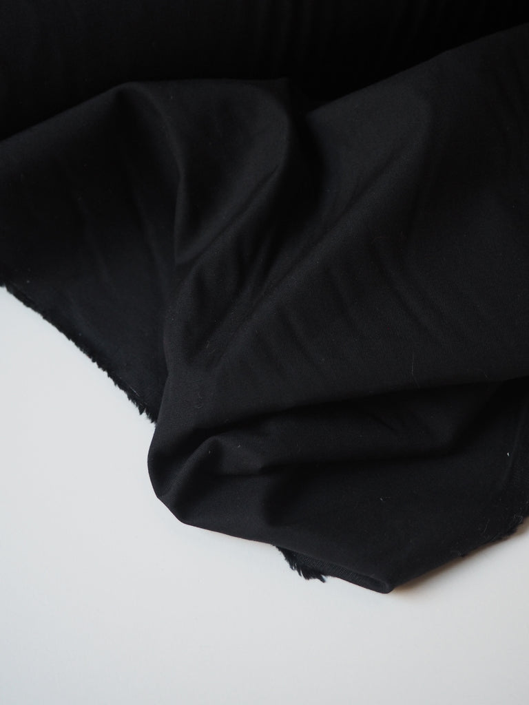 Black Mediumweight Cotton Sateen