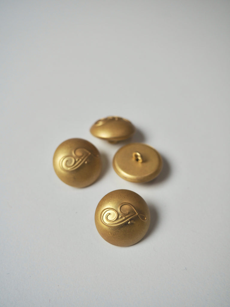 Gold Metal Domed “F” Shank Buttons 20mm/32L