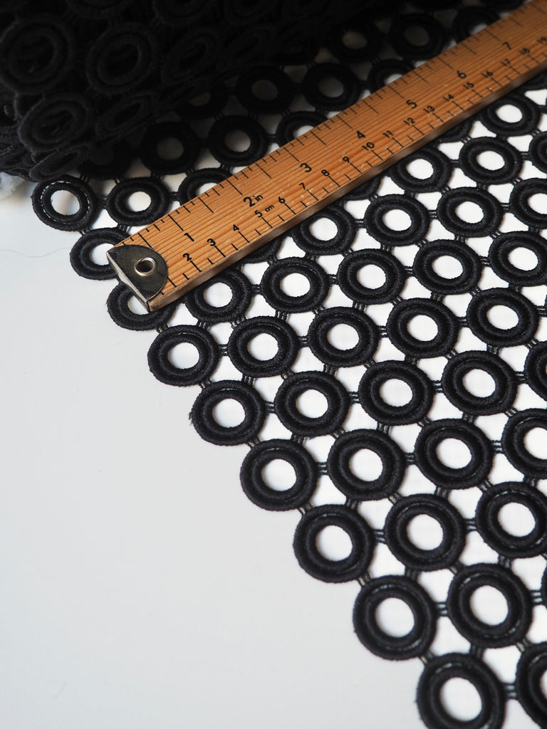 Black Circle Guipure Lace