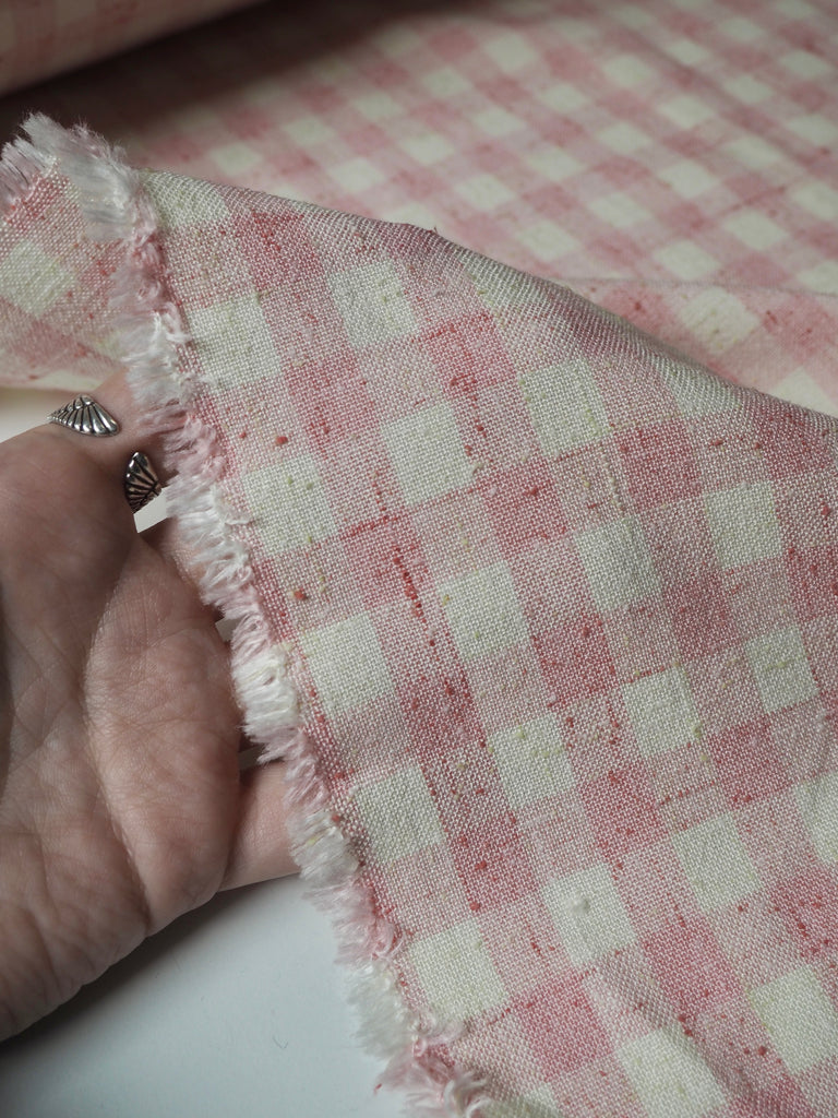 Pink Check Cotton Blend