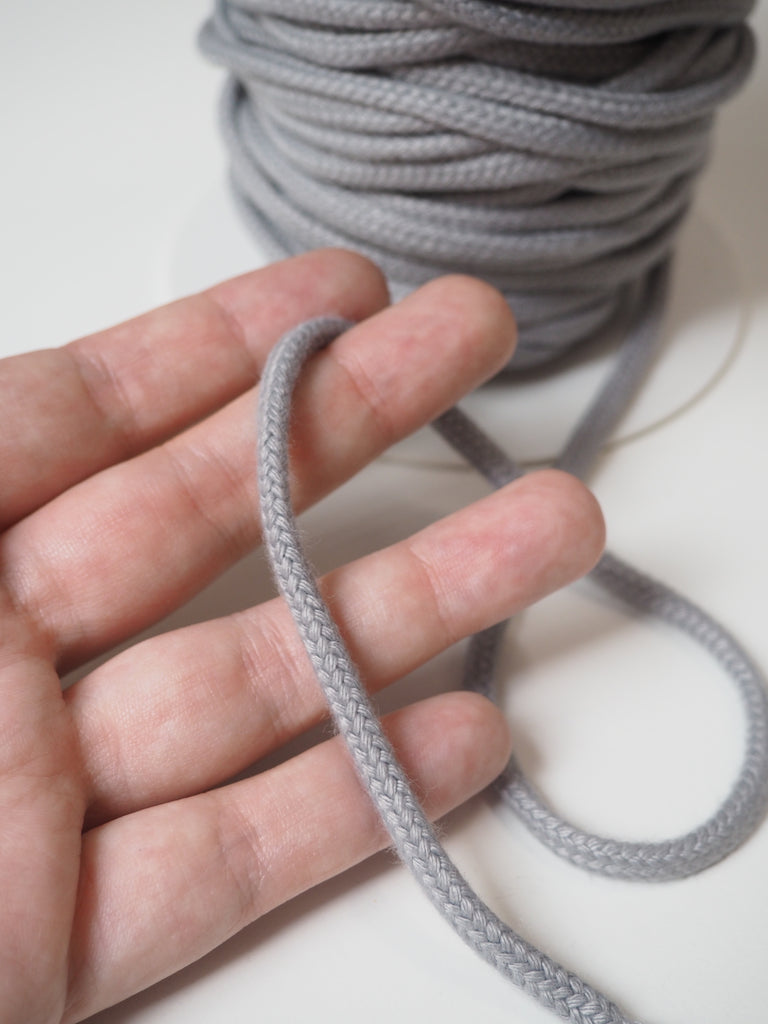 Grey Cotton Blend Braided Cord 6mm