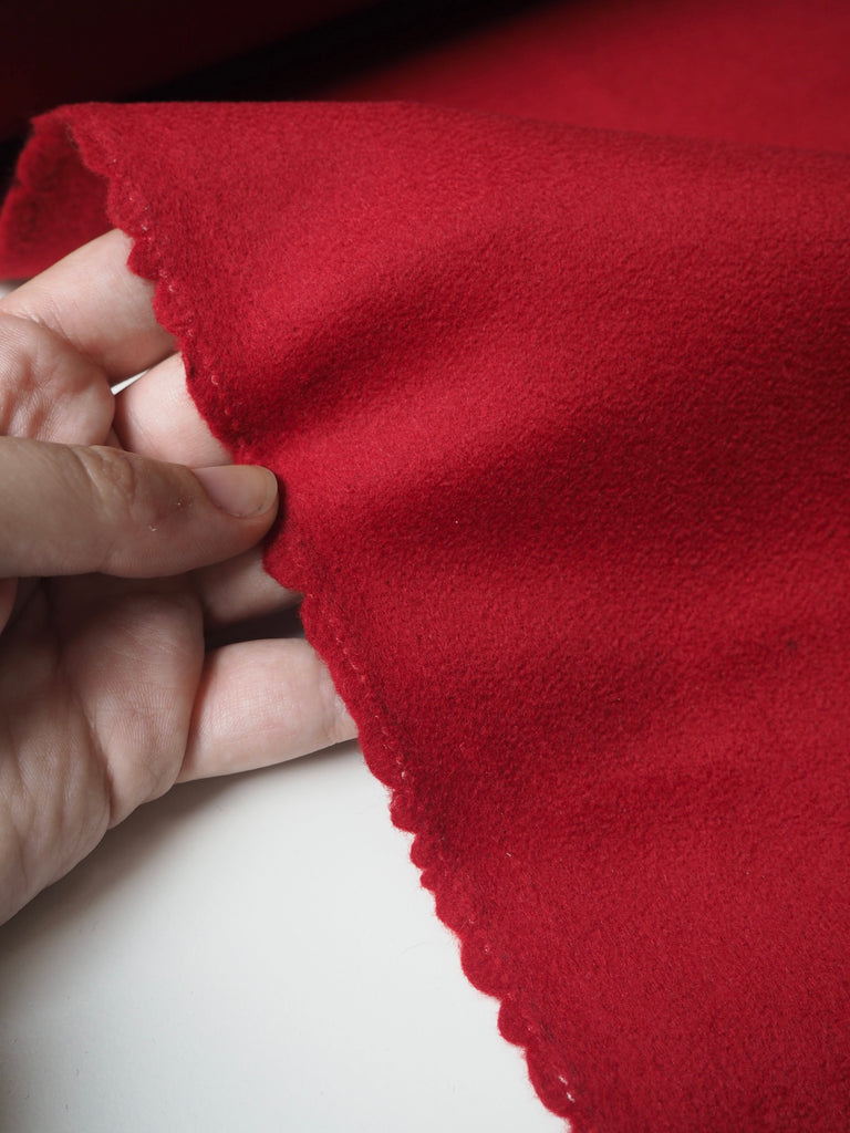 Red Cashmere/Wool Zibeline Coating