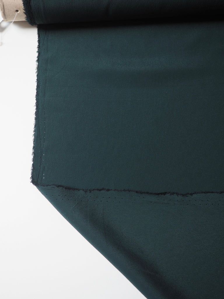 Deep Green Silk/Acetate Crepe de Chine