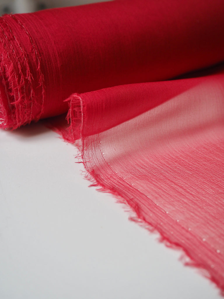 Ruby Red Silk Chiffon