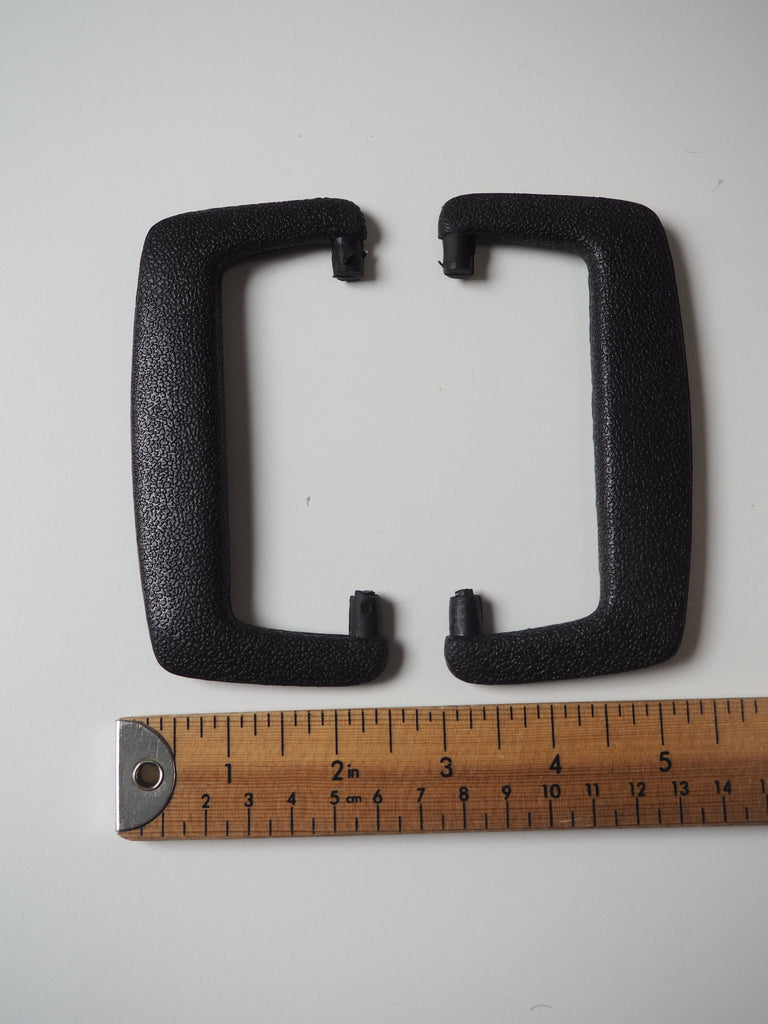 Black Square Plastic Bag Handles 12cm