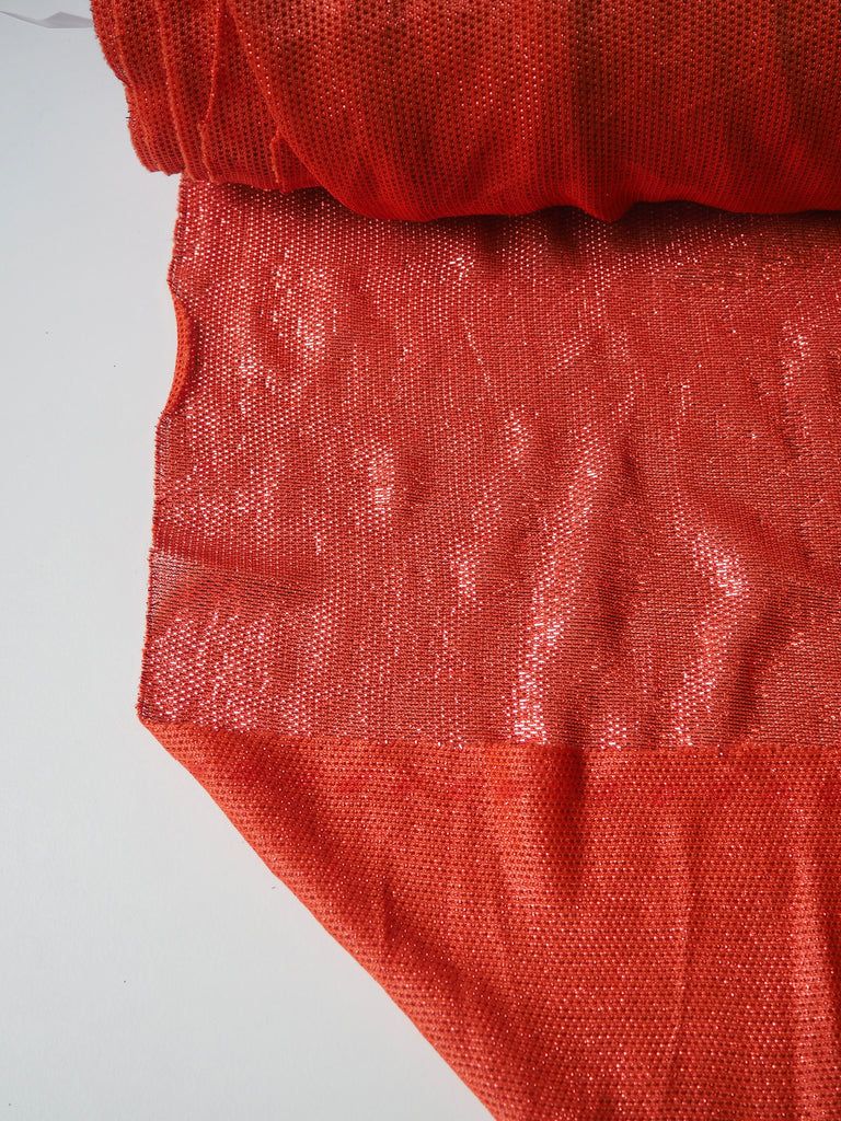 Orange Metallic Mesh Jersey
