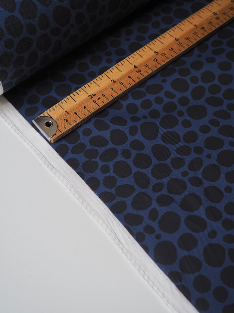 Blue + Black Spot Light Cotton Poplin